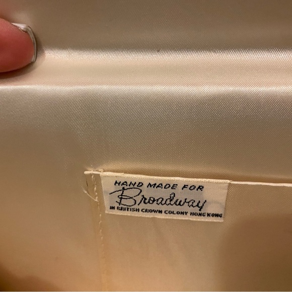 Plush Beige Clutch with Flap Closure and Textured Finish - Picture 7 of 7